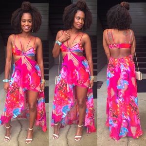 High Low Floral Dress